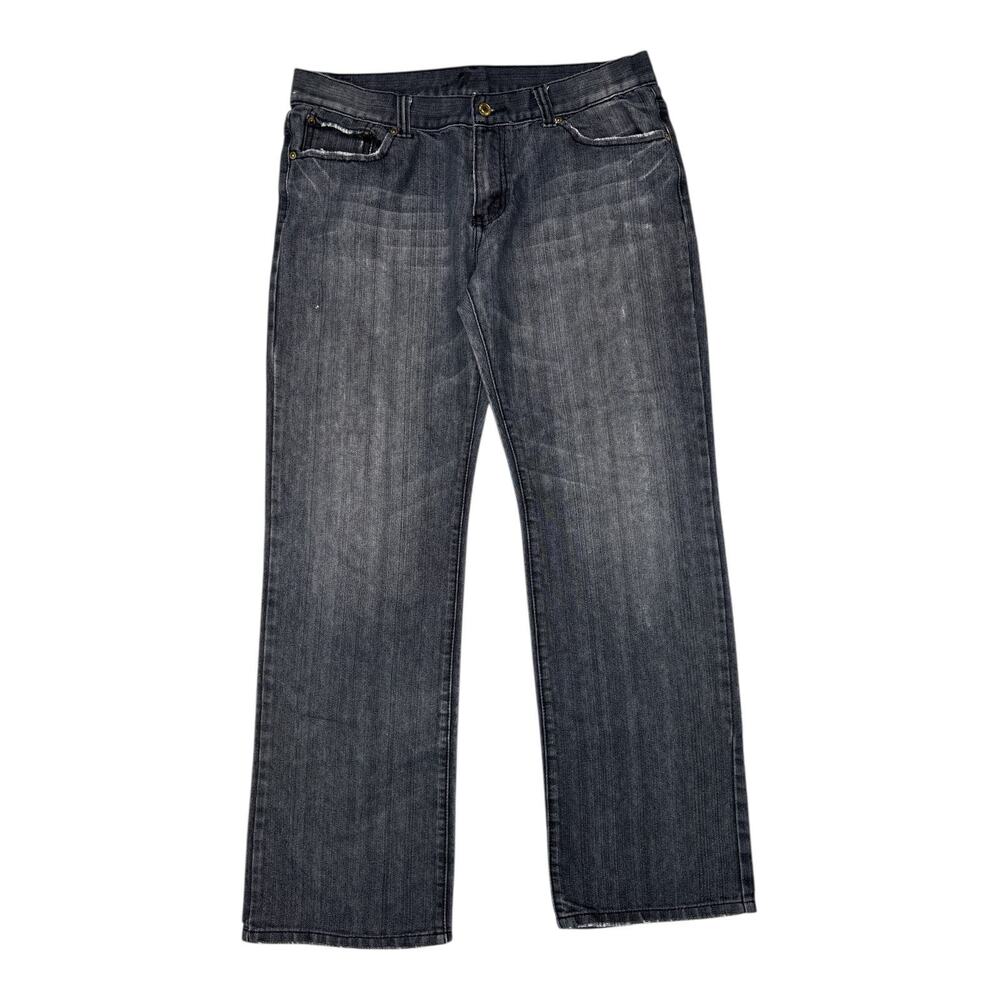 7 For All Mankind Mens Size 34 Boot Cut Jeans Gray Distressed